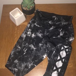 Gray, black and white work out leggings